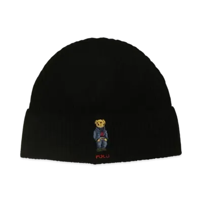 Polo Ralph Lauren Solid Denim Bear Beanie "Black"