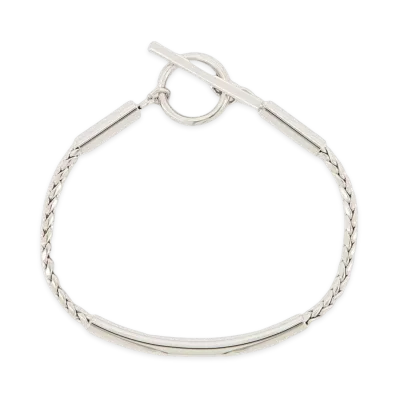 Saint Laurent Tube Chain Bracelet In Metal "Silver"
