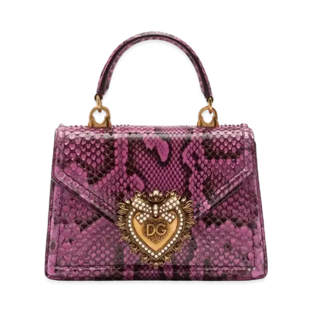 Dolce&Gabbana Devotion Bag Small Python "Fuchsia"