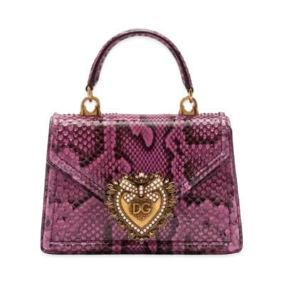 Dolce&Gabbana Devotion Bag Small Python "Fuchsia"