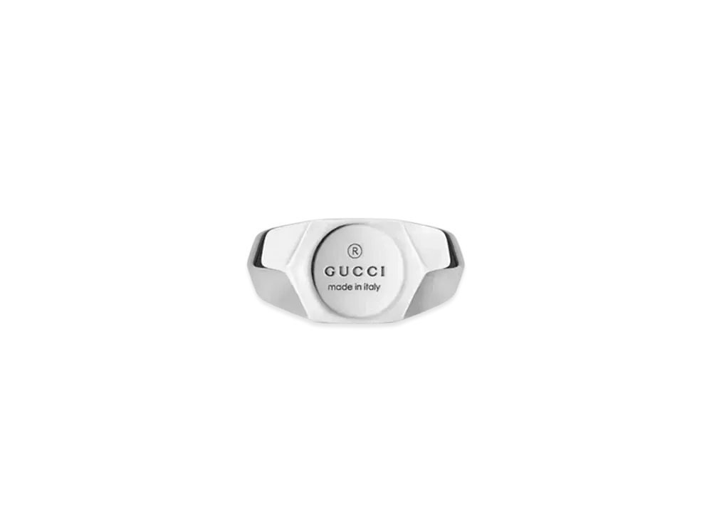 GUCCI Trademark Thin Ring "Sterling Silver"