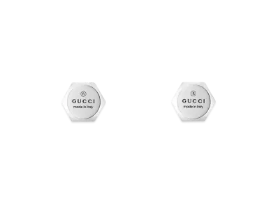 GUCCI Trademark Stud Earrings "Silver"