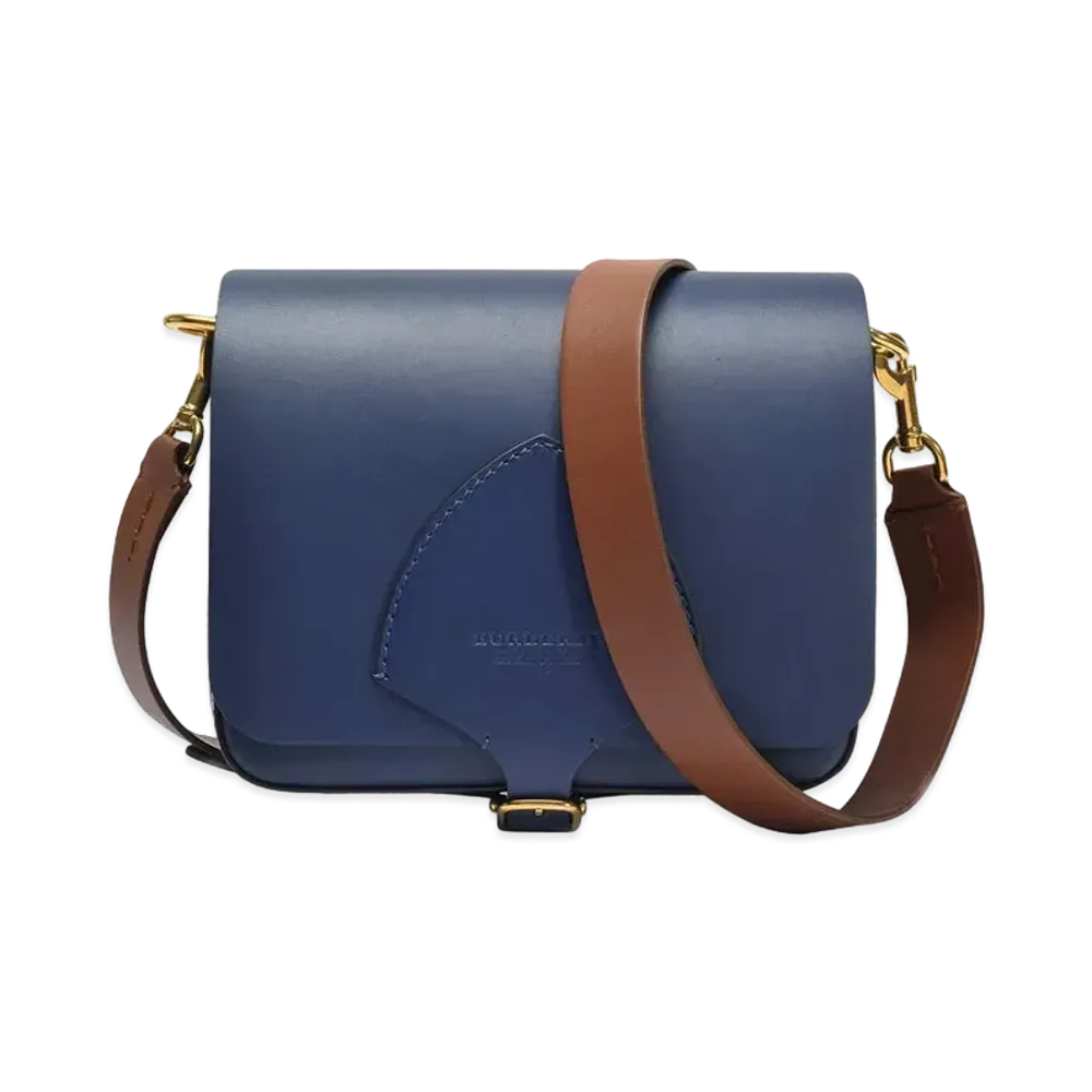 Burberry Satchel Leather Shoulder Bag "Navy"