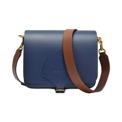 Burberry Satchel Leather Shoulder Bag "Navy"