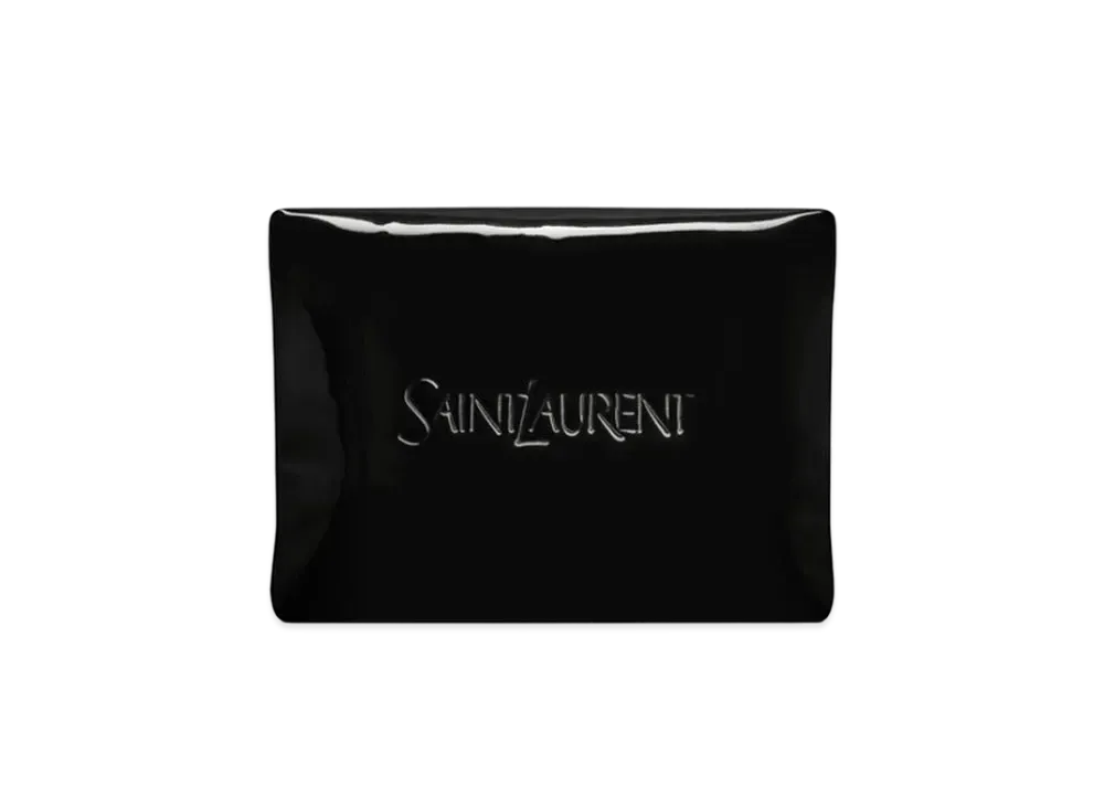 Saint Laurent Large Puffy Pouch in Patent Canvas "Black"