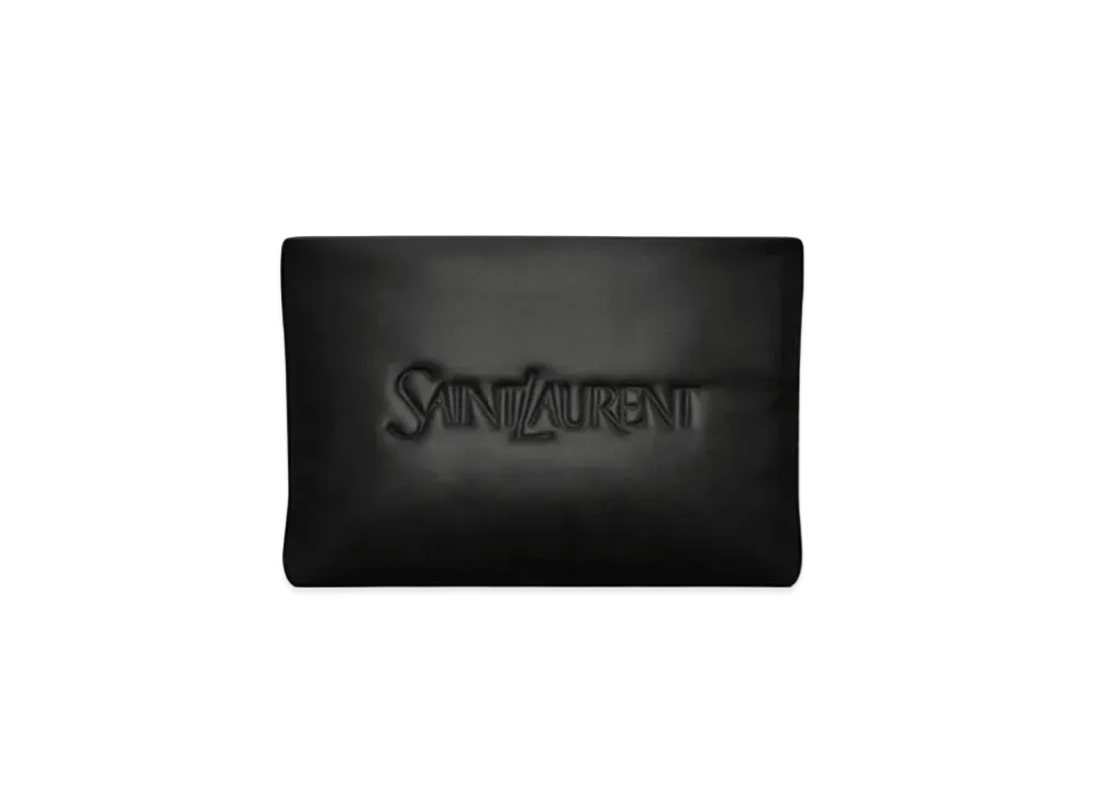 Saint Laurent Small Puffy Pouch in Lambskin "Black"