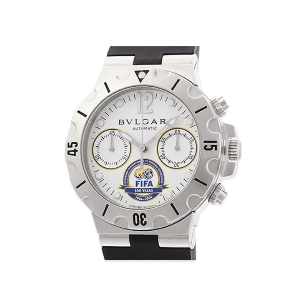 BVLGARI Diagono Scuba Chronograph FIFA World Exclusive 999 "White/Stainless Steel/Black"