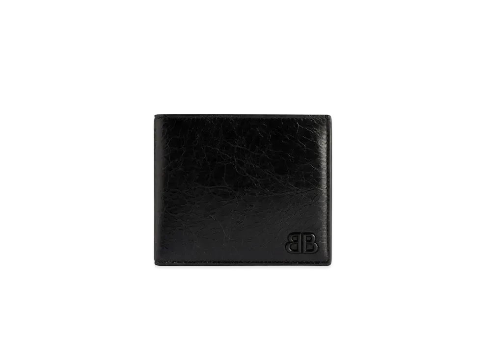 バレンシアガ モナコ スクエア フォールデッドコインウォレット "ブラック" 7799712AAS81000