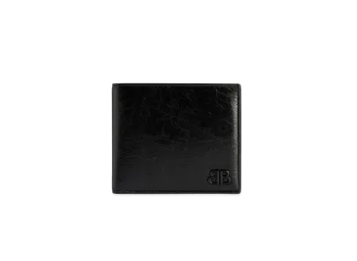 BALENCIAGA Monaco Square Folded Coin Wallet "Black"