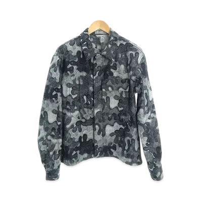 Dior x Peter Doig Men's Camouflage Jacquard Oversize Denim Shirt "Navy"