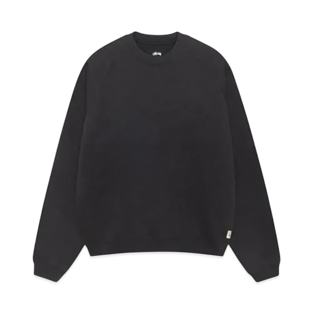 Stussy Fleece Raglan Crew "Washed Black"
