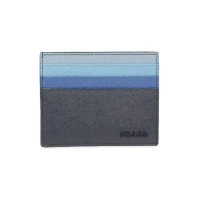 PRADA Saffiano Leather Card Holder Multi "Navy"