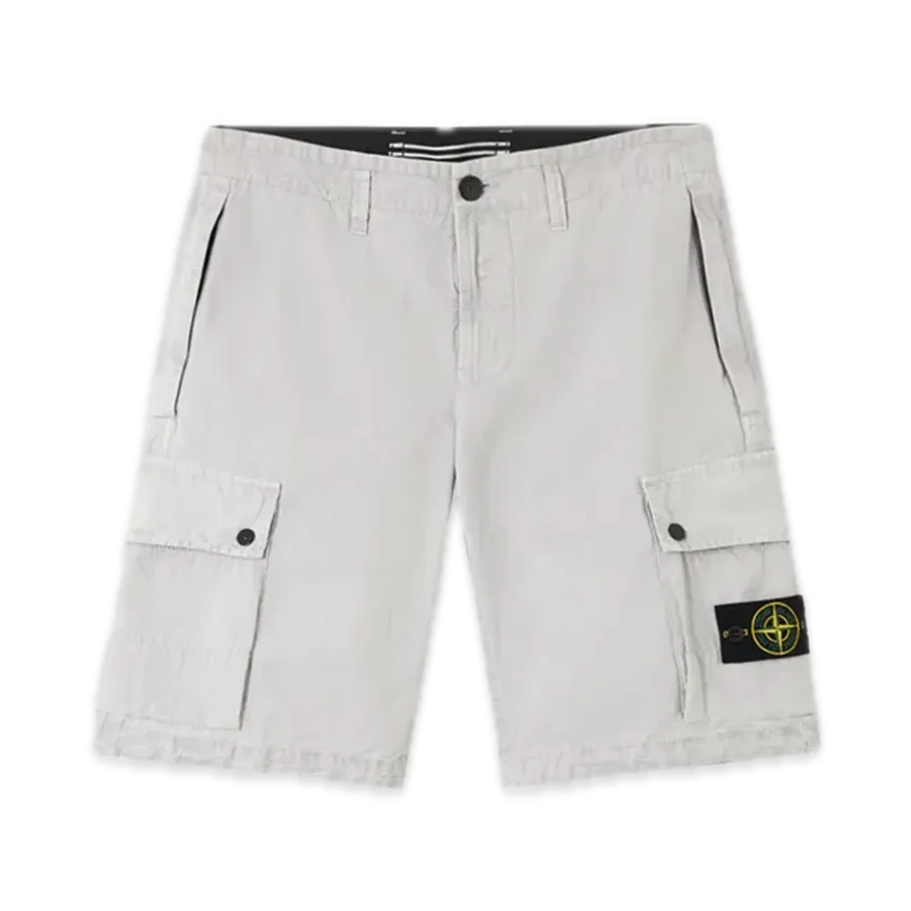 Stone Island L100011 Brushed Organic Cotton Canvas Old Effect "Pearl Grey"