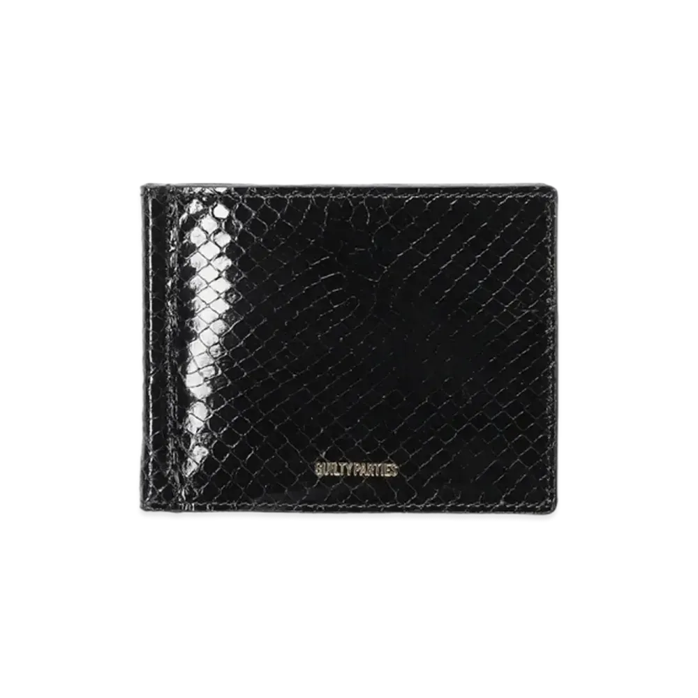 WACKO MARIA SPEAK EASY / PYTHON LEATHER CLIP WALLET "Black"