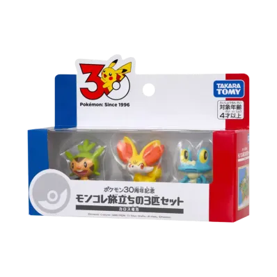 TAKARA TOMY "MONSTER COLLECTION" -Pokemon 30th Anniversary Moncolle: First Partner Trio Set- Kalos Region
