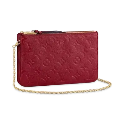 Louis Vuitton Monogram Empreinte Leather Pochette Double Zip "Cherry Berry"