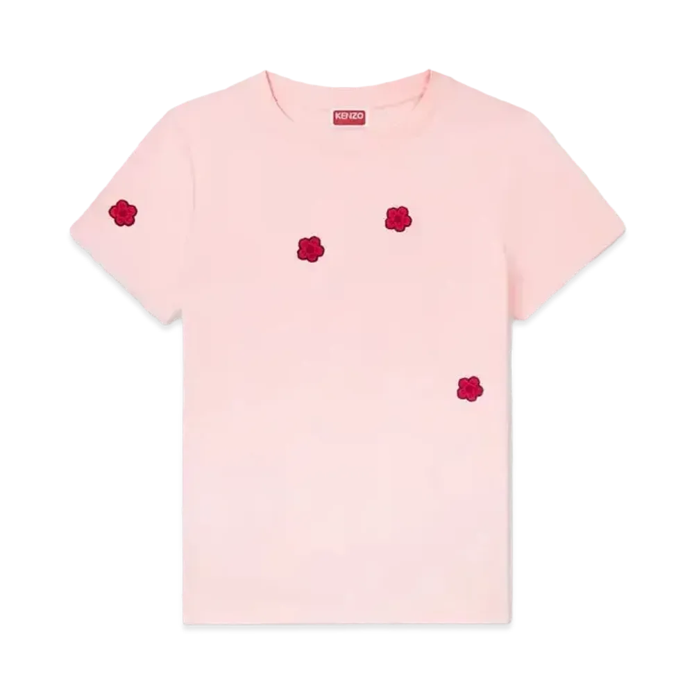 KENZO 'BOKE FLOWER' Classic Embroidery T-shirt "Faded Pink"