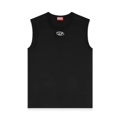 Diesel T-Bisco-Od Tank Top With Metallic Oval D "Black"
