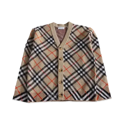 Burberry Kids KG5 Graham Check Cardigan "Beige"