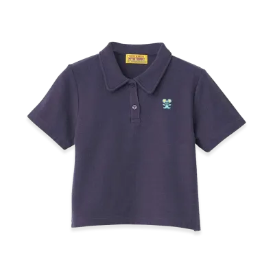 HYSTERIC GLAMOUR Women's HYS Mouse Embroidered Polo Shirt "Other Navy"