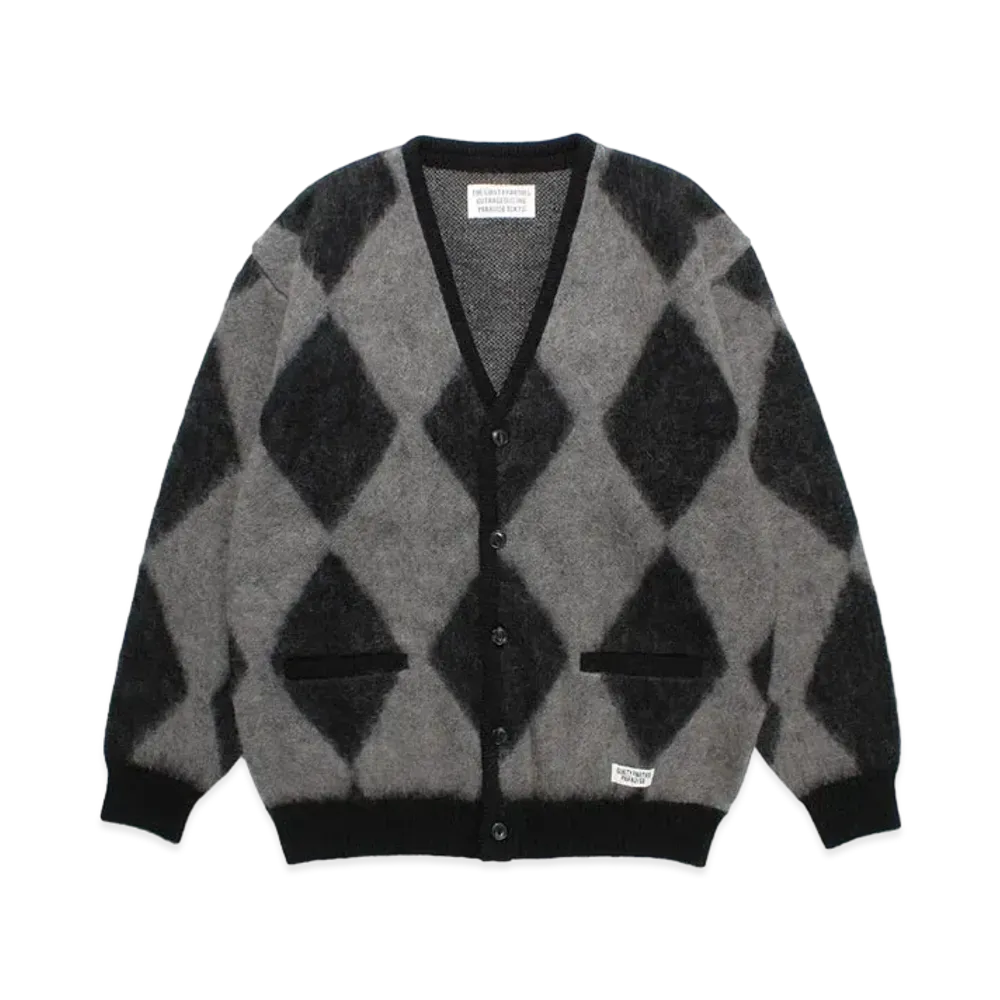 WACKO MARIA Diamond Mohair Knit Cardigan "Gray"