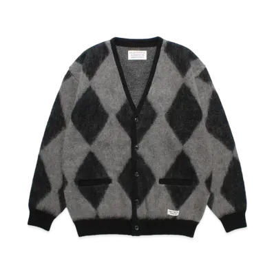 WACKO MARIA Diamond Mohair Knit Cardigan "Gray"