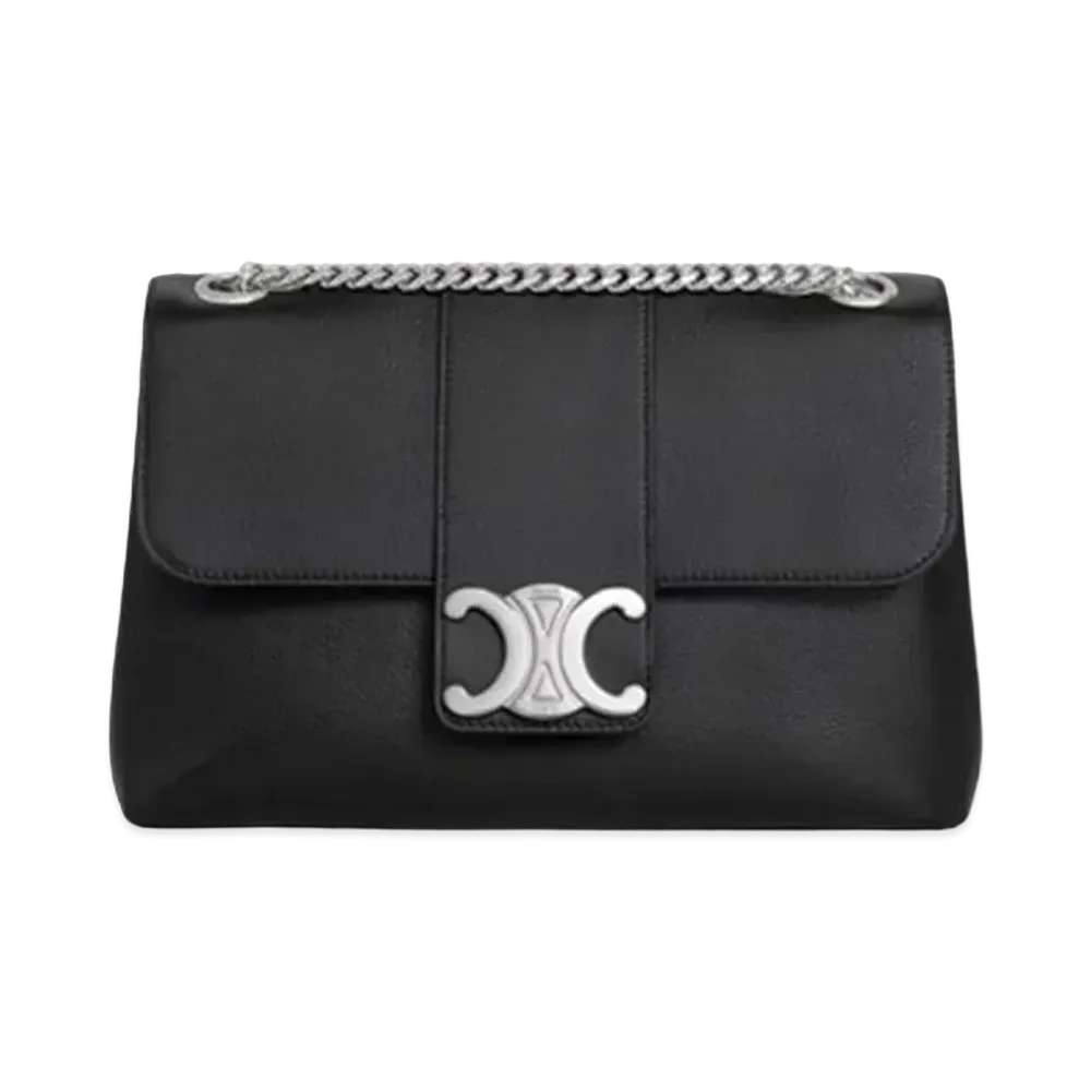 CELINE Medium Victoire Bag In Supple Calfskin "Black"