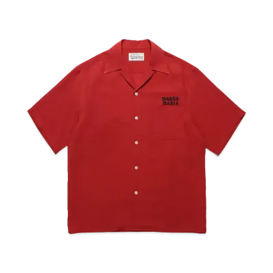 WACKO MARIA 50's Open Collar Shirt "Red"
