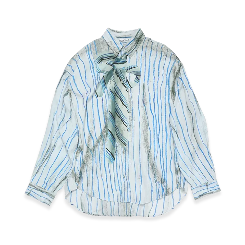 Acne Studios Printed Button-Up Shirt "Blue Multi"