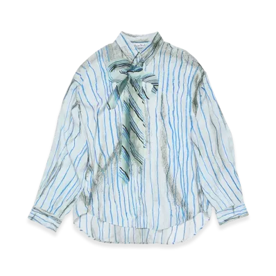 Acne Studios Printed Button-Up Shirt "Blue Multi"