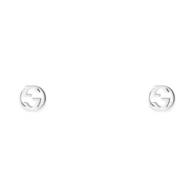GUCCI Interlocking G White Gold Earrings "Silver"