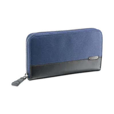 BVLGARI Serpenti Scaglie Man Zip Wallet "Blue"