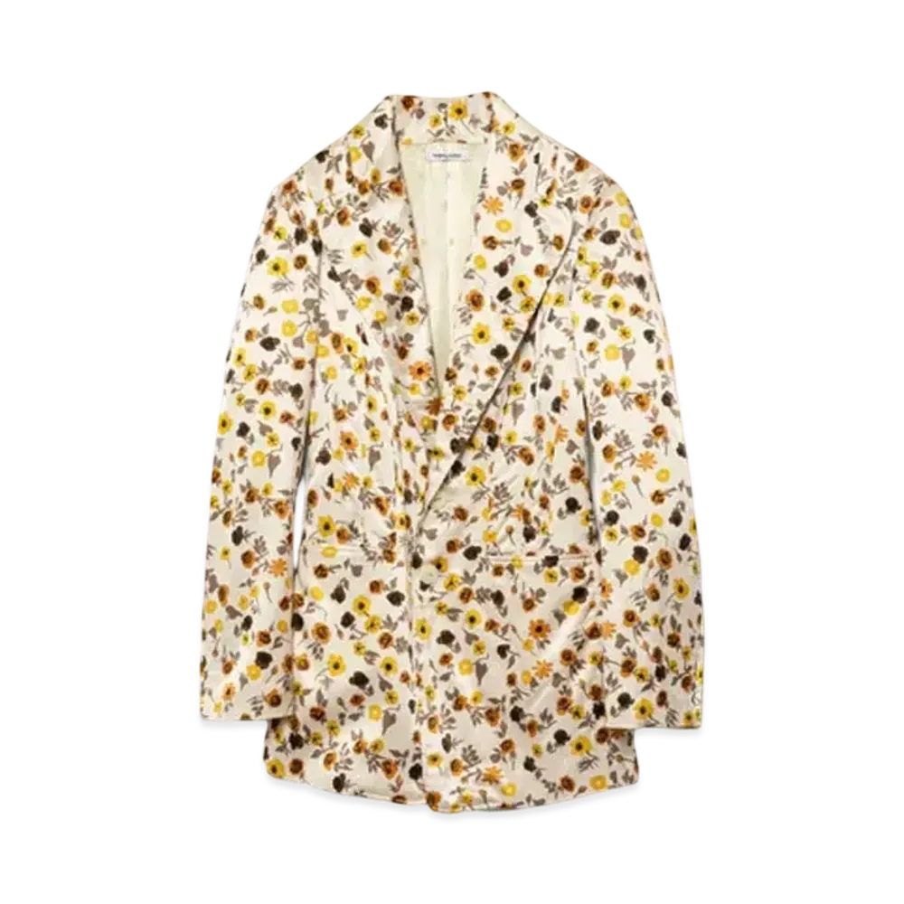 FUMIKA UCHIDA Flower Printed Round Lapel Jacket "Ecru"