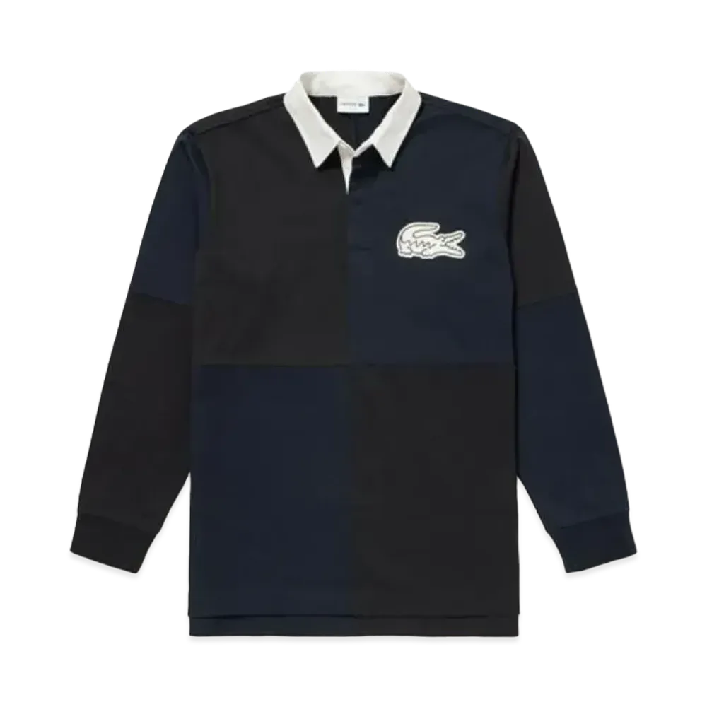 LACOSTE Color Block Lager Polo Shirt "Navy"