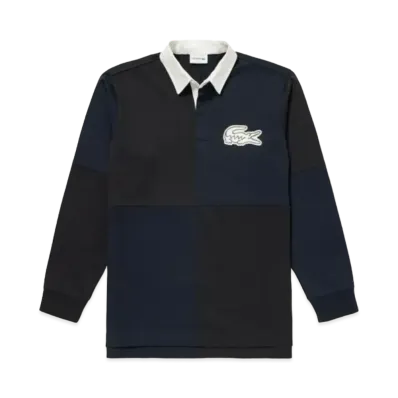 LACOSTE Color Block Lager Polo Shirt "Navy"