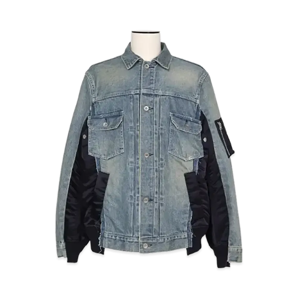 sacai Denim x Nylon Twill Jacket "Light Blue"