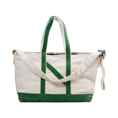 NICENESS L.Lesh NN Aged Effect Shoulder Tote Bag "Natural/Green"