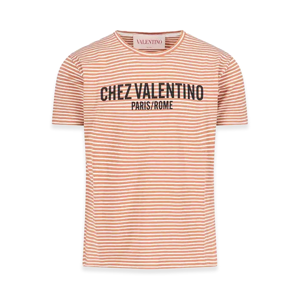 Valentino Striped T-Shirt "Orange"
