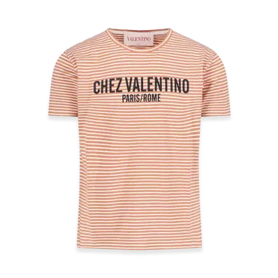 Valentino Striped T-Shirt "Orange"