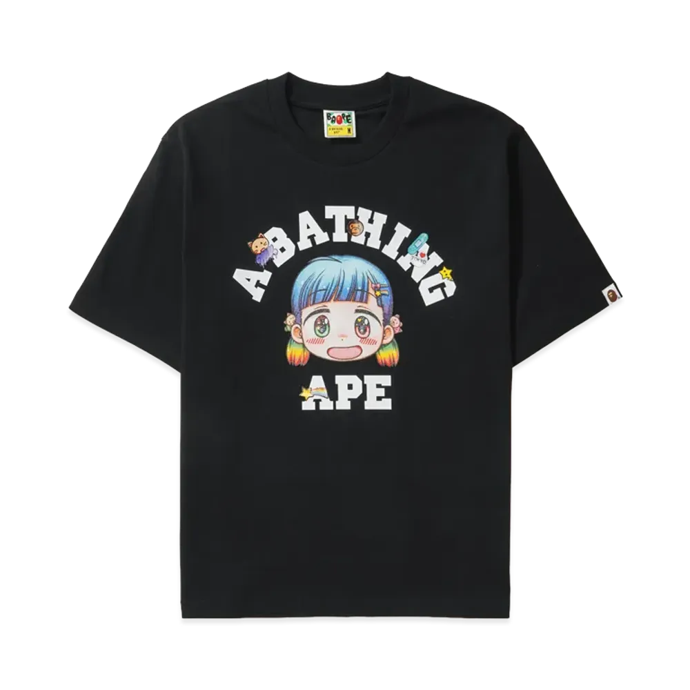 A BATHING APE College Relaxed Fit Tee "Black"