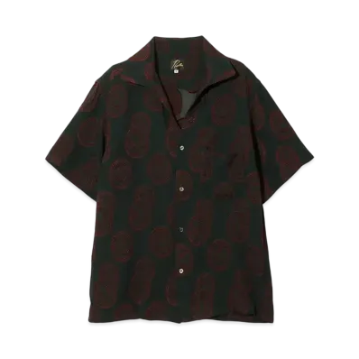 NEEDLES Italian Collar S/S Shirt - R/PE Ring Cut Jq "Black"
