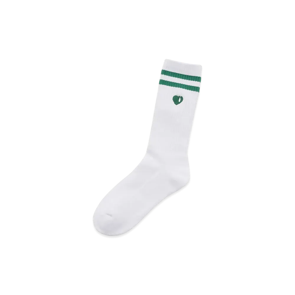 GOD ONLY KNOWS Heart Logo Line Socks "Green"