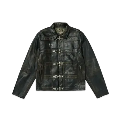 THUG CLUB Bio Soldier Leather Jacket "Black"
