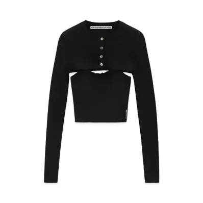 Alexander Wang Cropped Cardigan Twin Set "Black"