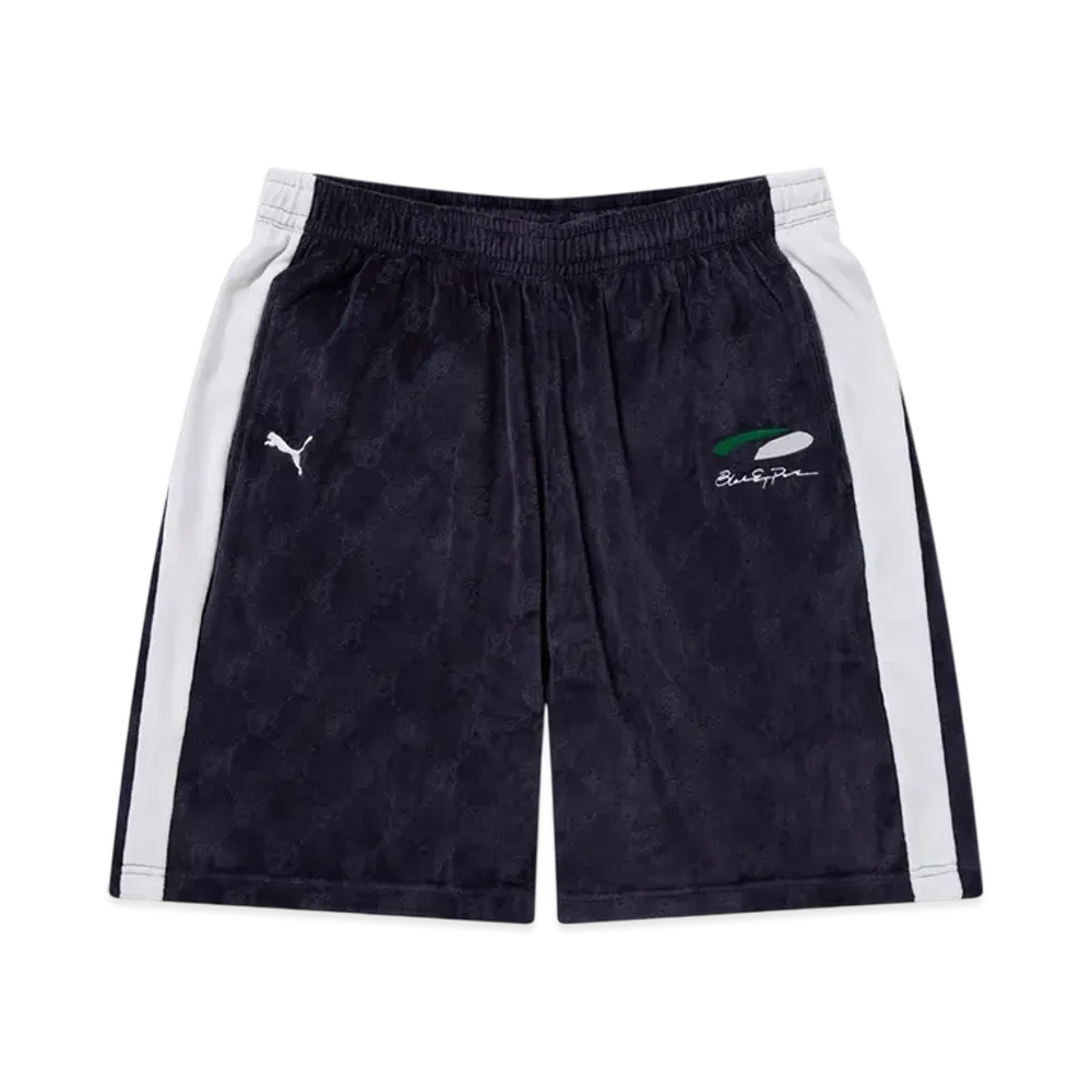 BlackEyePatch x PUMA Oval Logo Bep Monogram Velour Shorts "Navy"