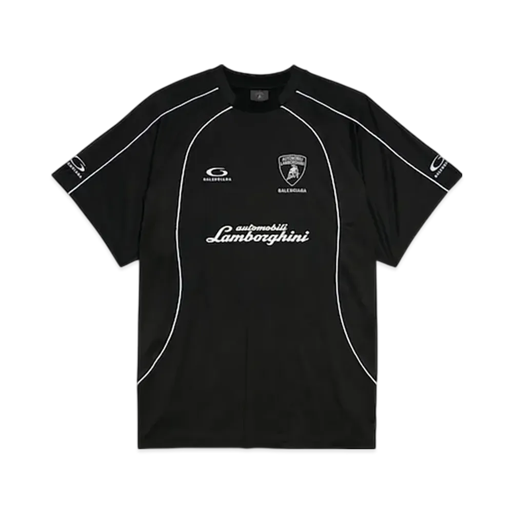 BALENCIAGA Automobili Lamborghini Men's Oversized Soccer T-Shirt "Black"