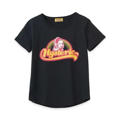HYSTERIC GLAMOUR Living In The Rainbow Tee "Black"