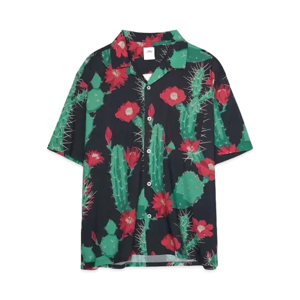 Bedwin & the heartbreakers S/S OPEN COLLAR ALOHA SHIRT "ROGERS" "BLACK"