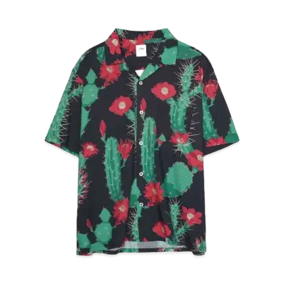 Bedwin & the heartbreakers S/S OPEN COLLAR ALOHA SHIRT "ROGERS" "BLACK"