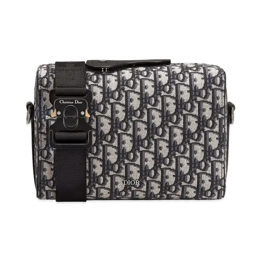Dior Lingot Pouch Dior Oblique Jacquard Grained Calfskin "Beige/Black"